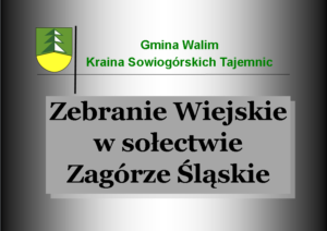 Ogłoszenie o zebraniu wiejskim w Zagórzu Śląskim