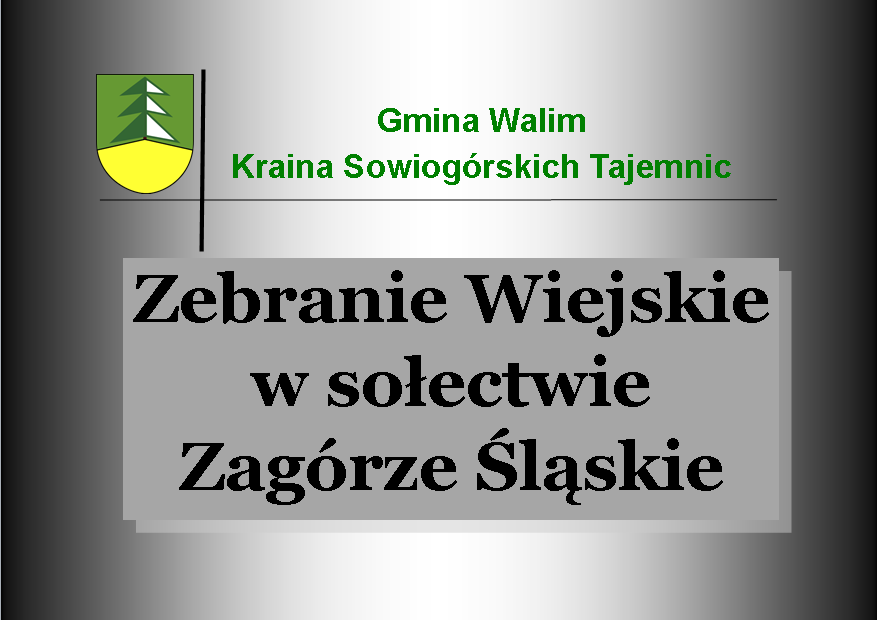 Ogłoszenie o zebraniu wiejskim w Zagórzu Śląskim