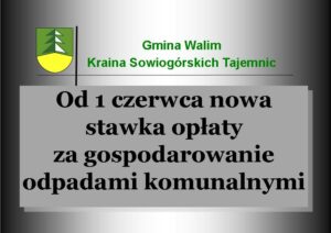 Zmiana wysokości stawki opłaty za odpady komunalne.